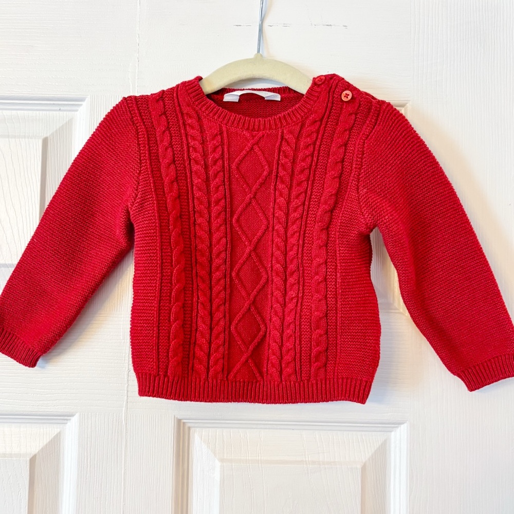 Mayoral Red Cable Knit Sweater – Cotton Wool Blend Baby Sweater